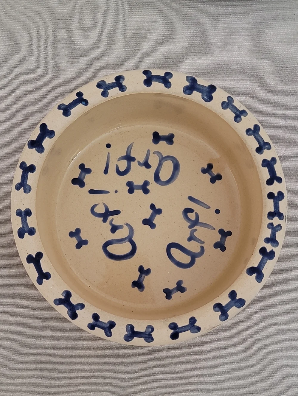 Robinson Ransbottom Pottery Vintage Dog Bowl Dish Feeder